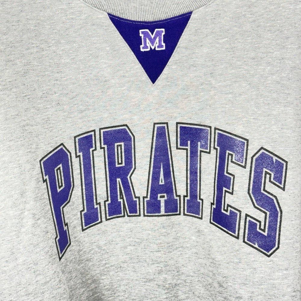 Vintage 90's Pre Game Athletics‎ Pirates Sweatshirt Gray Sz S Made Macau NWT
